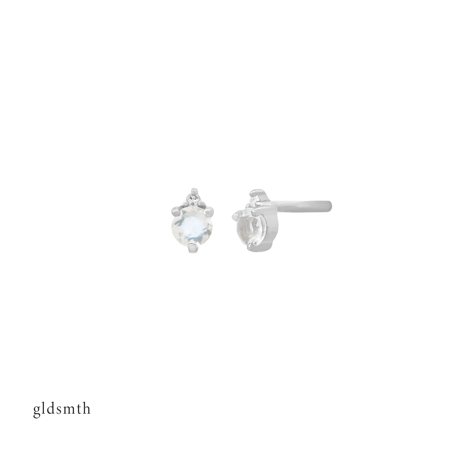 10k White Gold Mary Studs