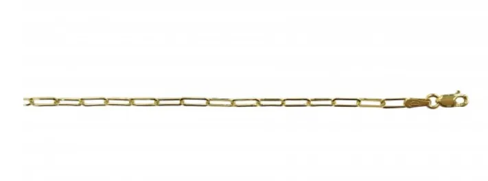 10K Yellow Gold 7.5" Paper Clip Bracelet