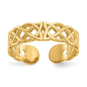 10K Yellow Gold Celtic Toe Ring