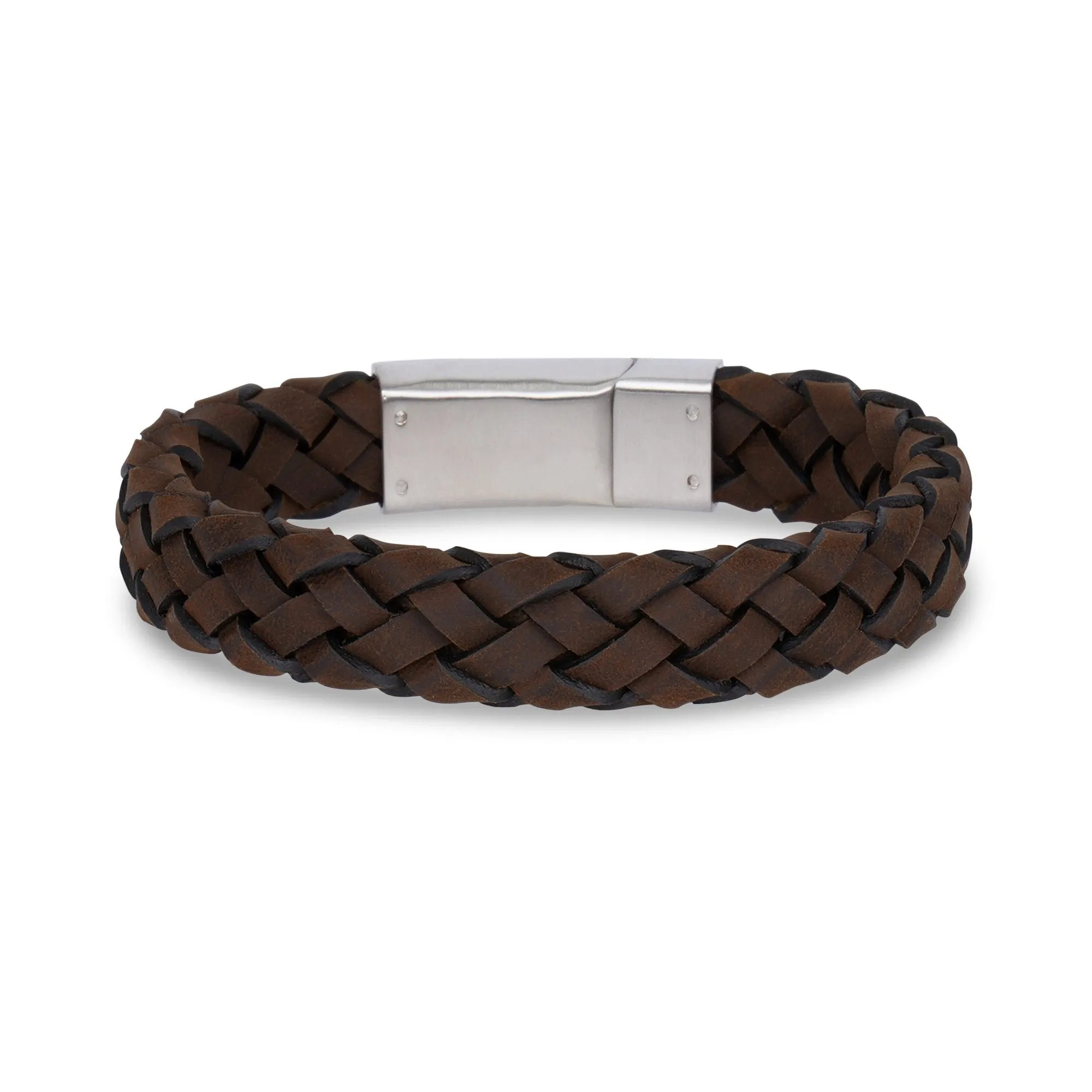 12mm Brown Leather Bracelet