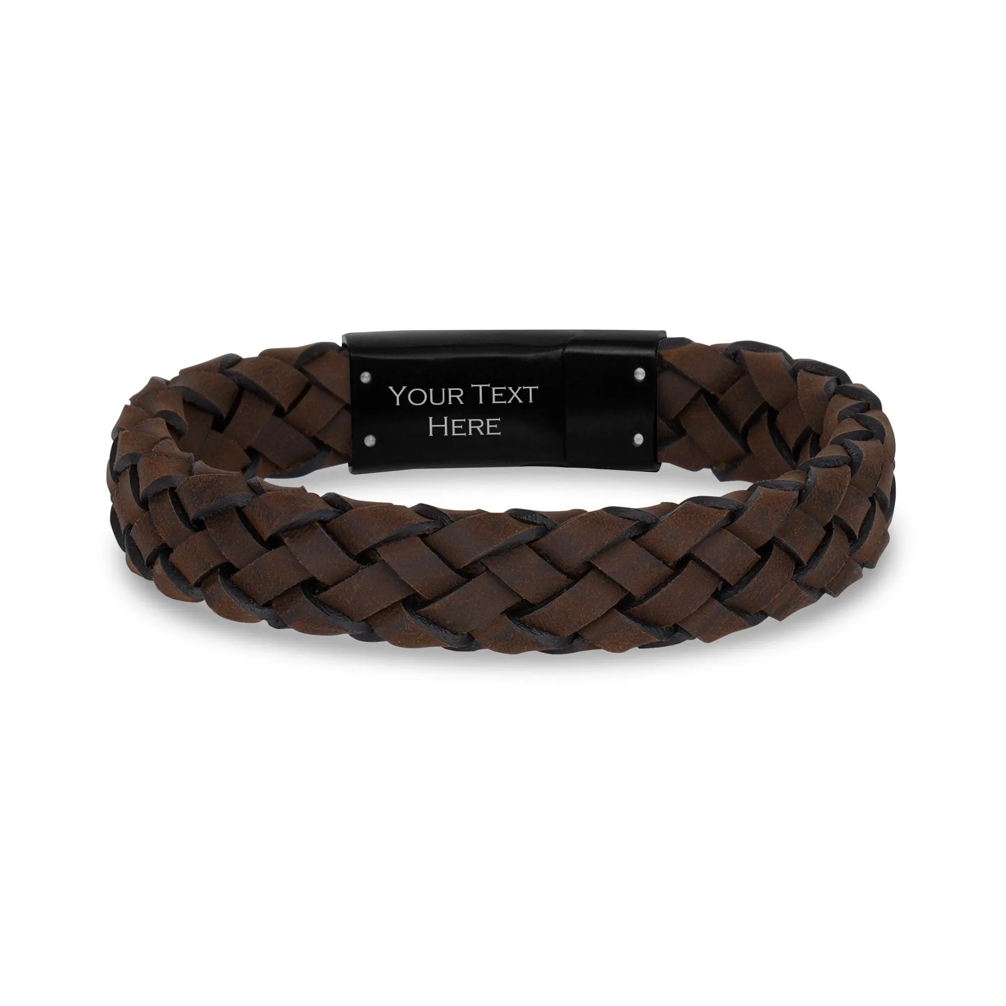 12mm Brown Leather Bracelet