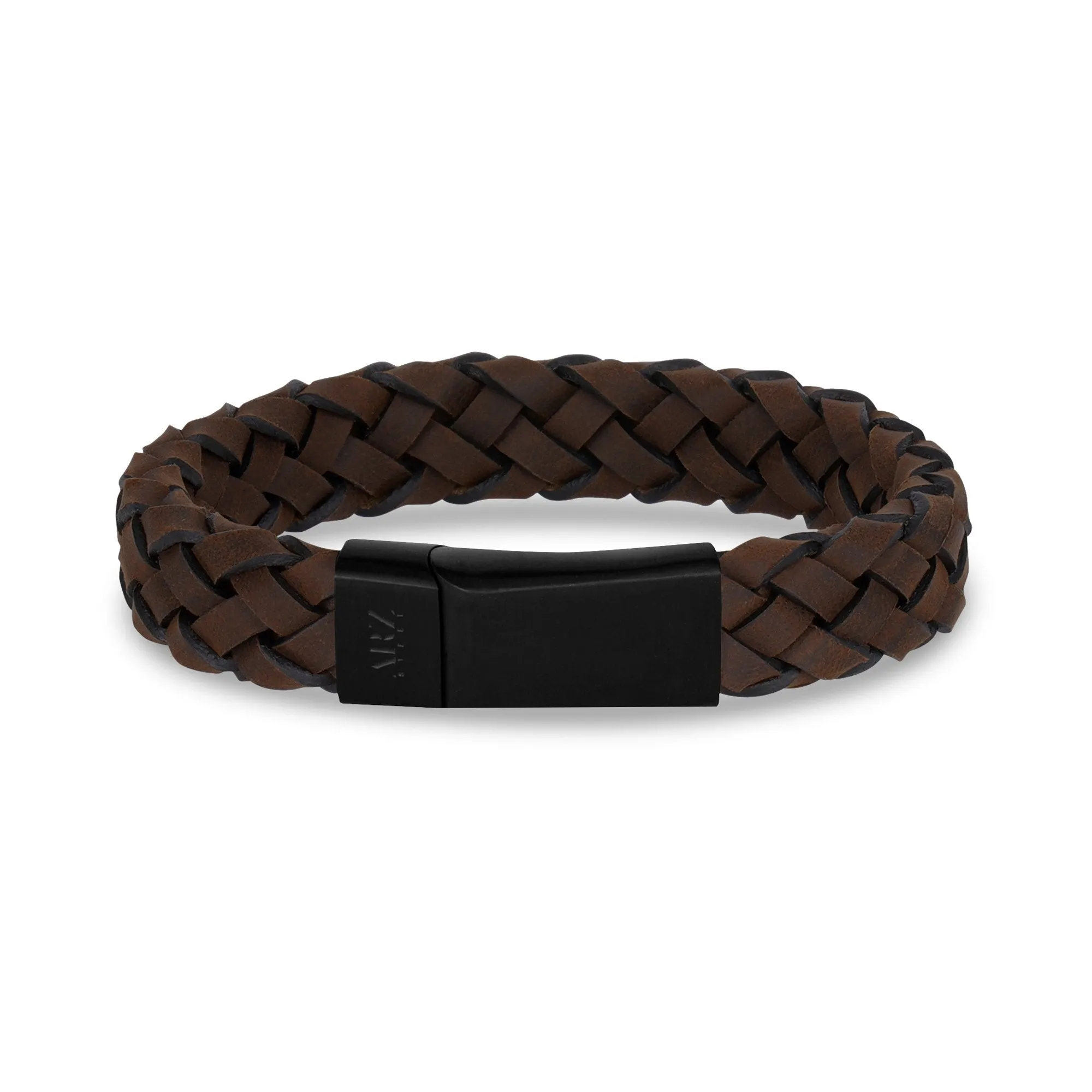 12mm Brown Leather Bracelet