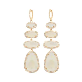 14K GOLD DIAMOND LIZZIE MOONSTONE EARRINGS