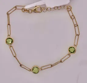 14K Peridot Bracelet