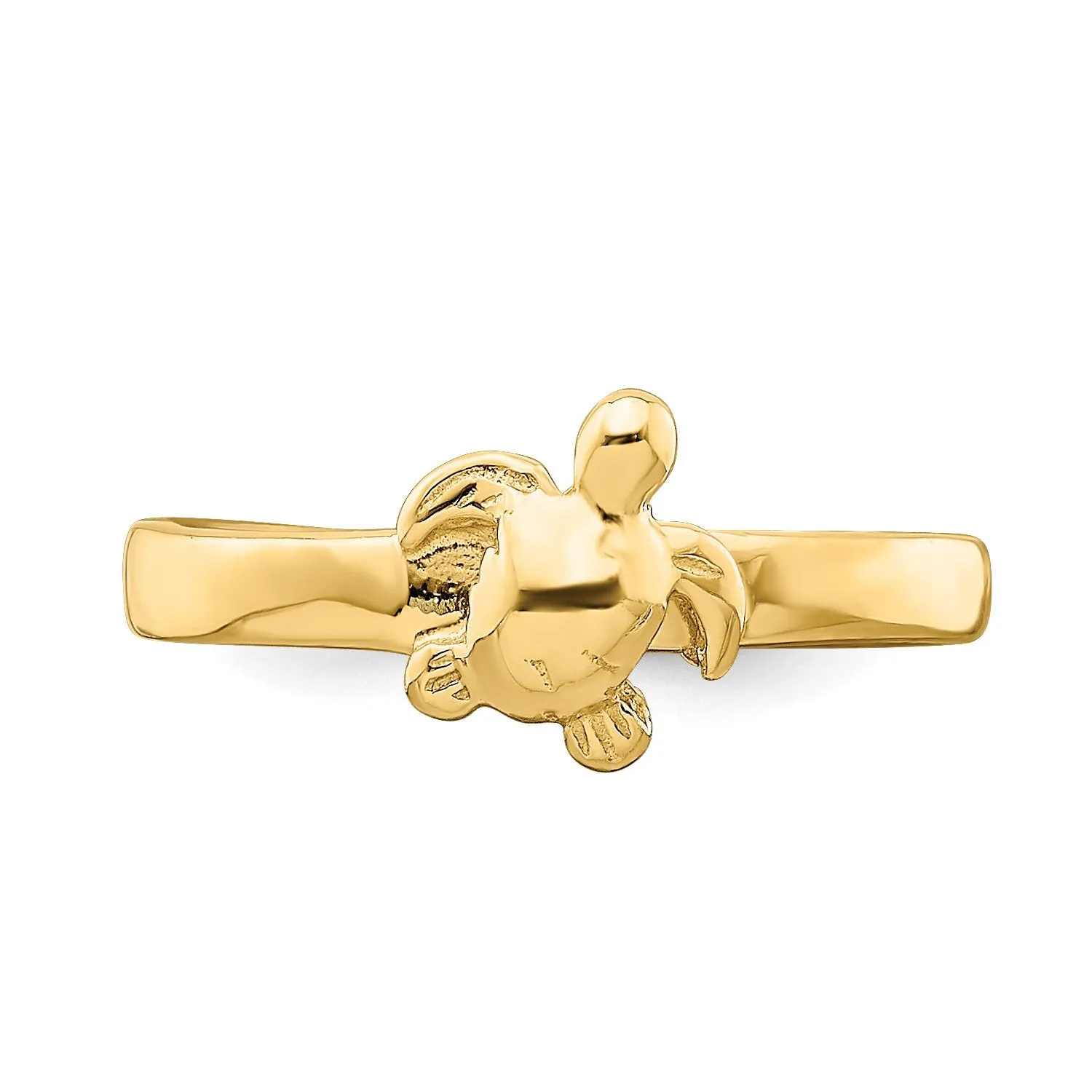 14k Real Solid Yellow Gold Adjustable Sea Turtle Toe Ring