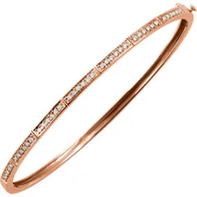 14K Rose 1/3 CTW Diamond Bangle Bracelet