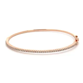 14k Rose Gold Diamond Bangle