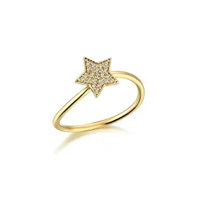 14K Solid Gold L'etoile Ring