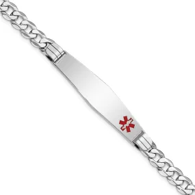 14K White Gold Curb Link Medical ID Bracelet