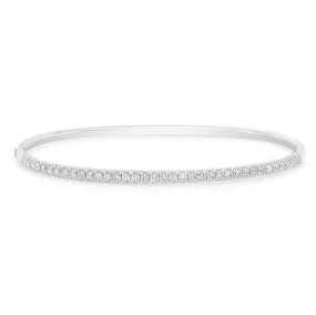 14k White Gold Diamond Bangle