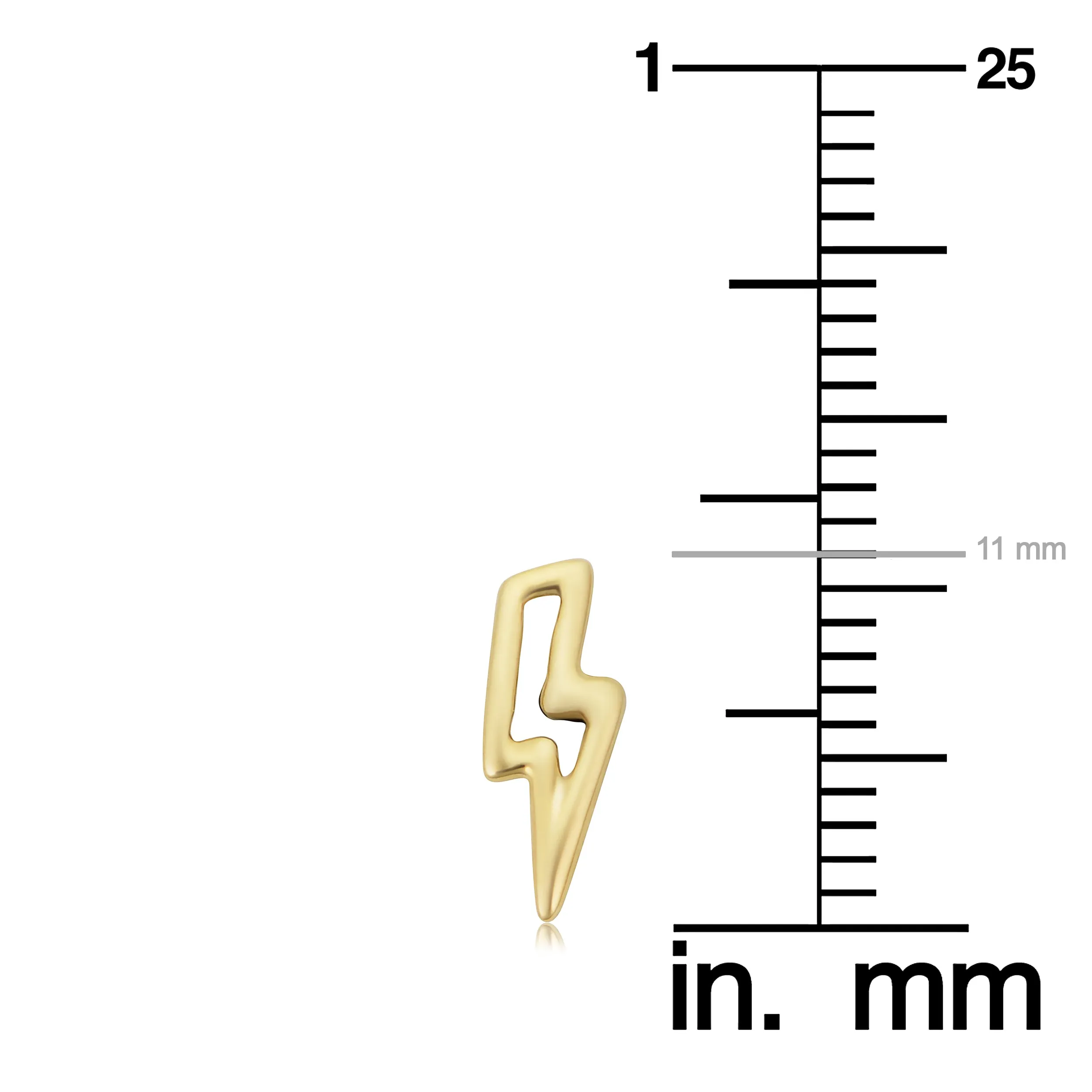 14k Yellow Gold Lightning Bolt Stud Earrings