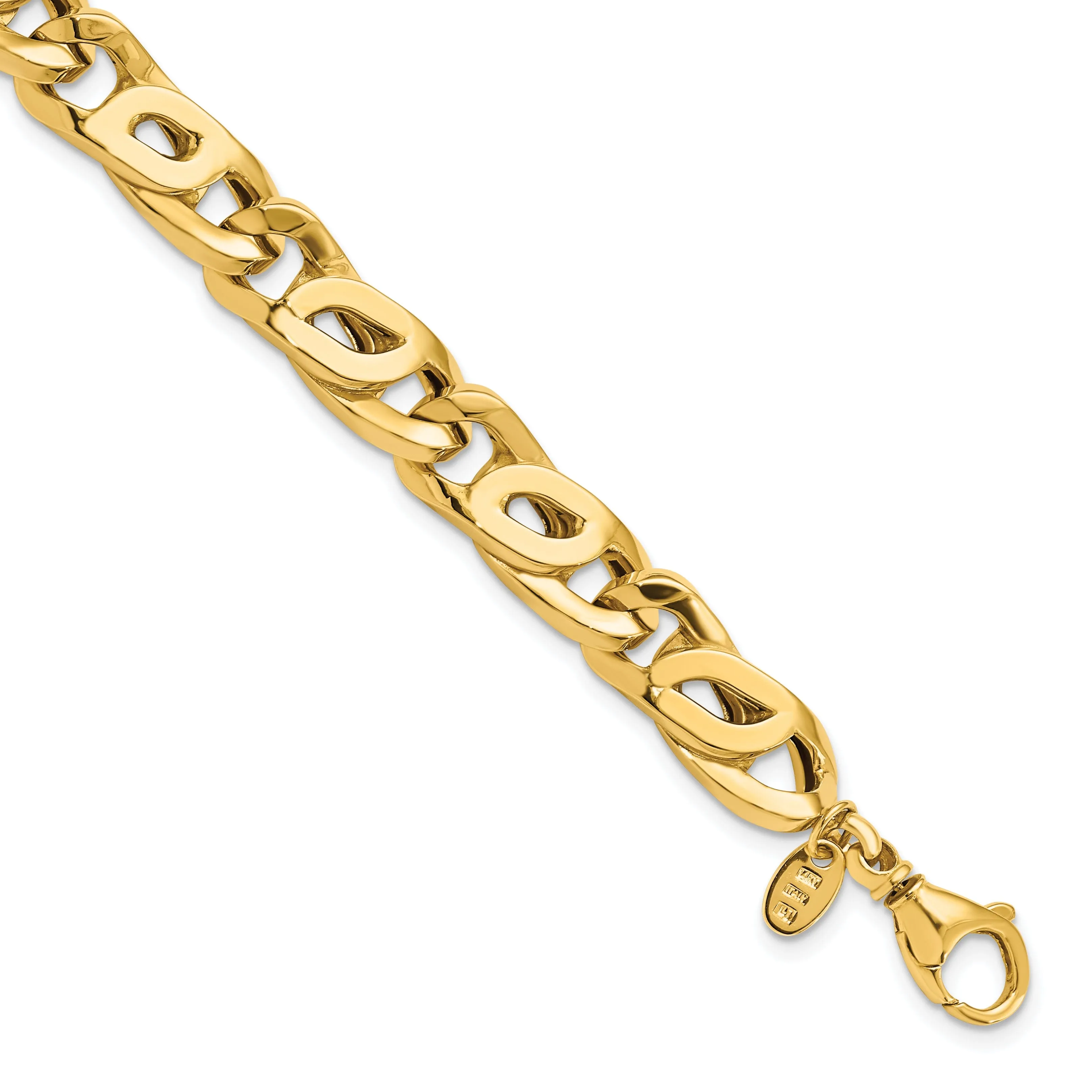 14k Yellow Gold Men's Polished Link Bracelet