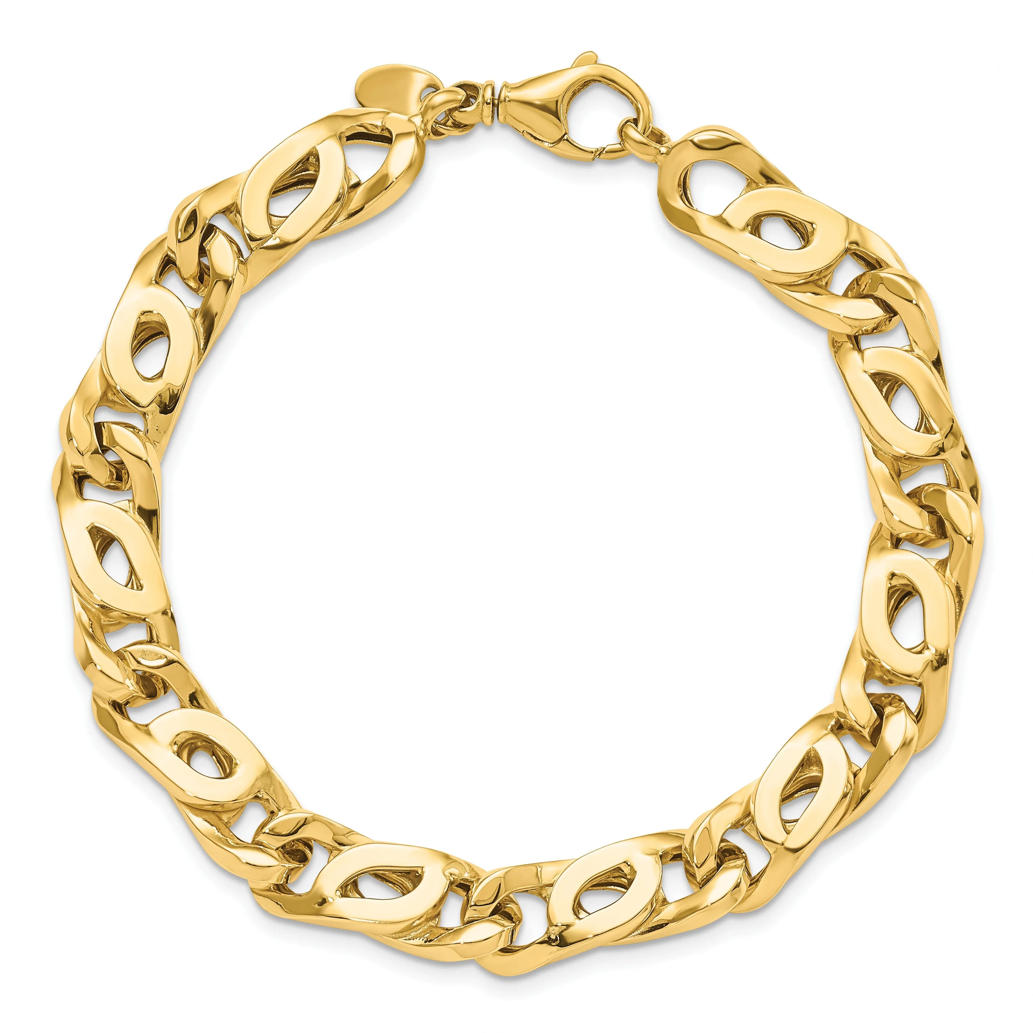 14k Yellow Gold Men's Polished Link Bracelet