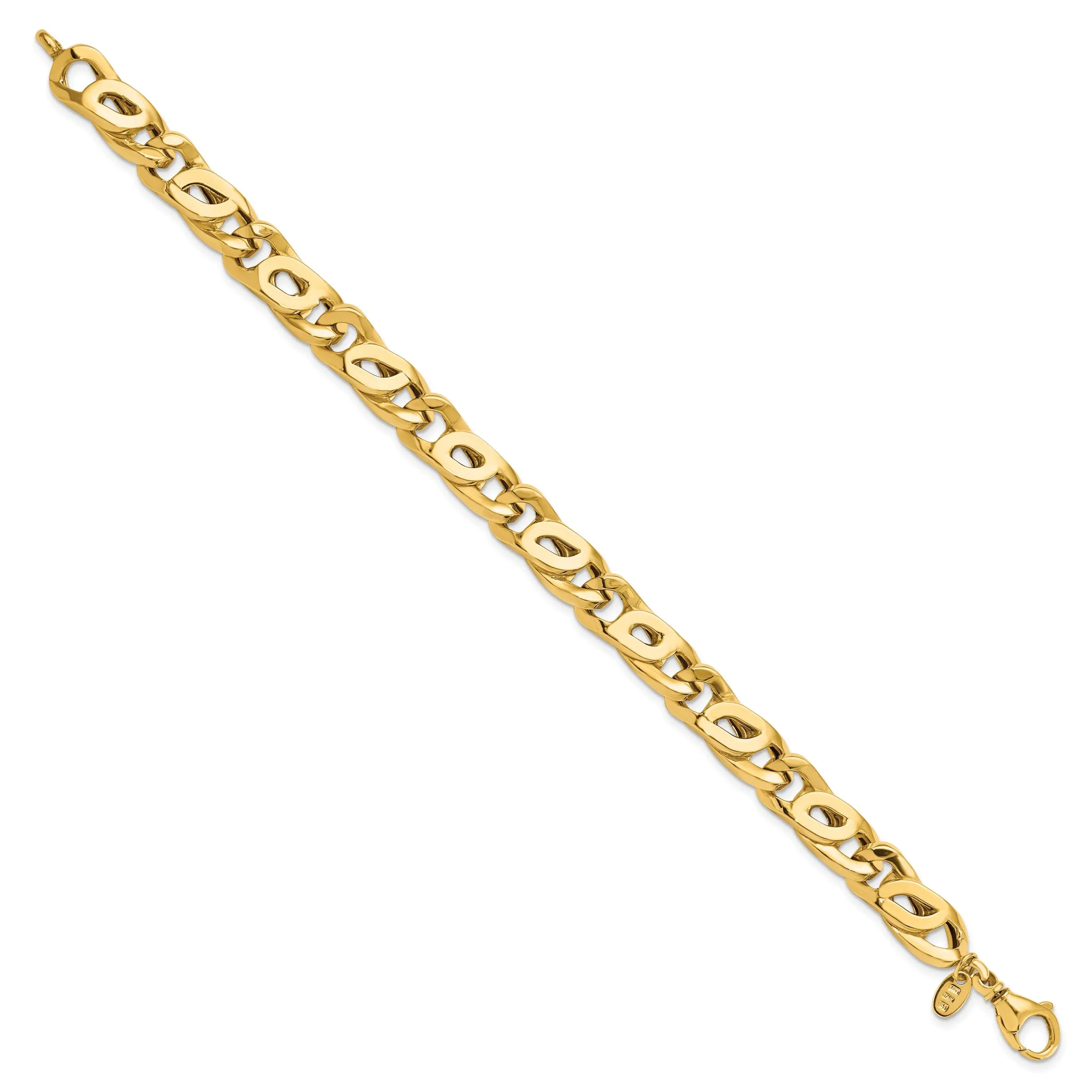 14k Yellow Gold Men's Polished Link Bracelet