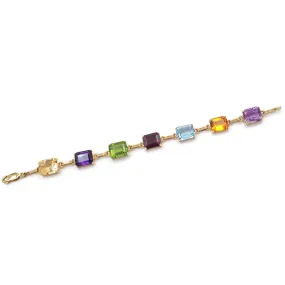 14K Yellow Gold Multi-gemstone Bracelet