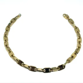 14k Yellow Gold Oval Link Mens Bracelet, 8.25"