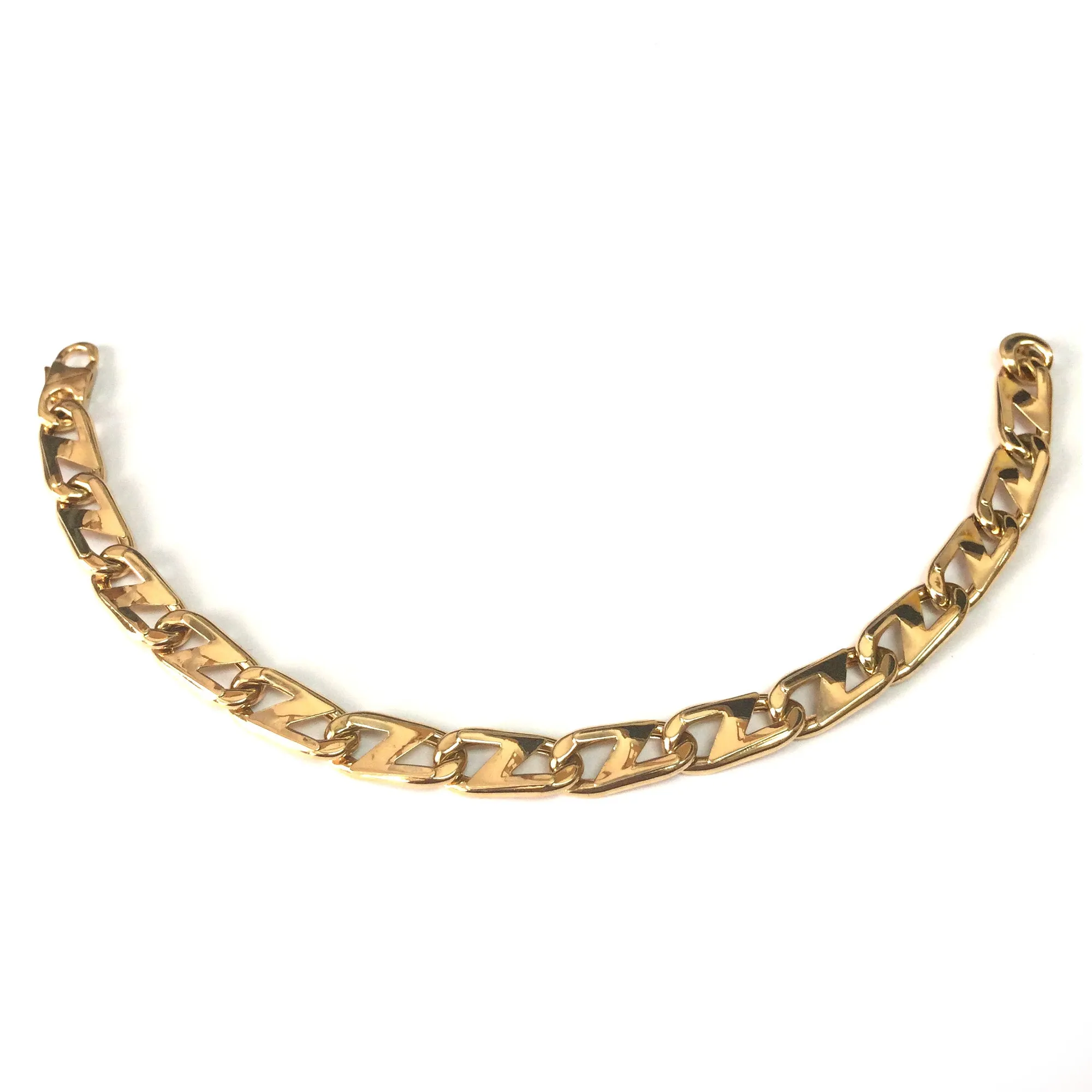 14k Yellow Gold Oval Mariner Link Mens Bracelet, 8.5"