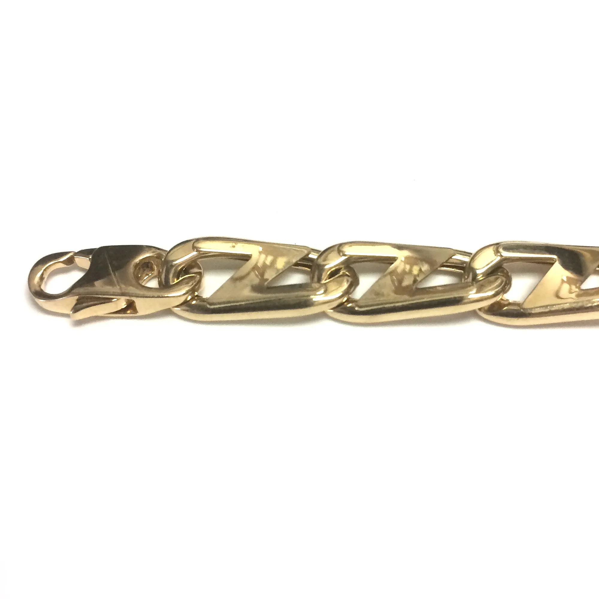 14k Yellow Gold Oval Mariner Link Mens Bracelet, 8.5"