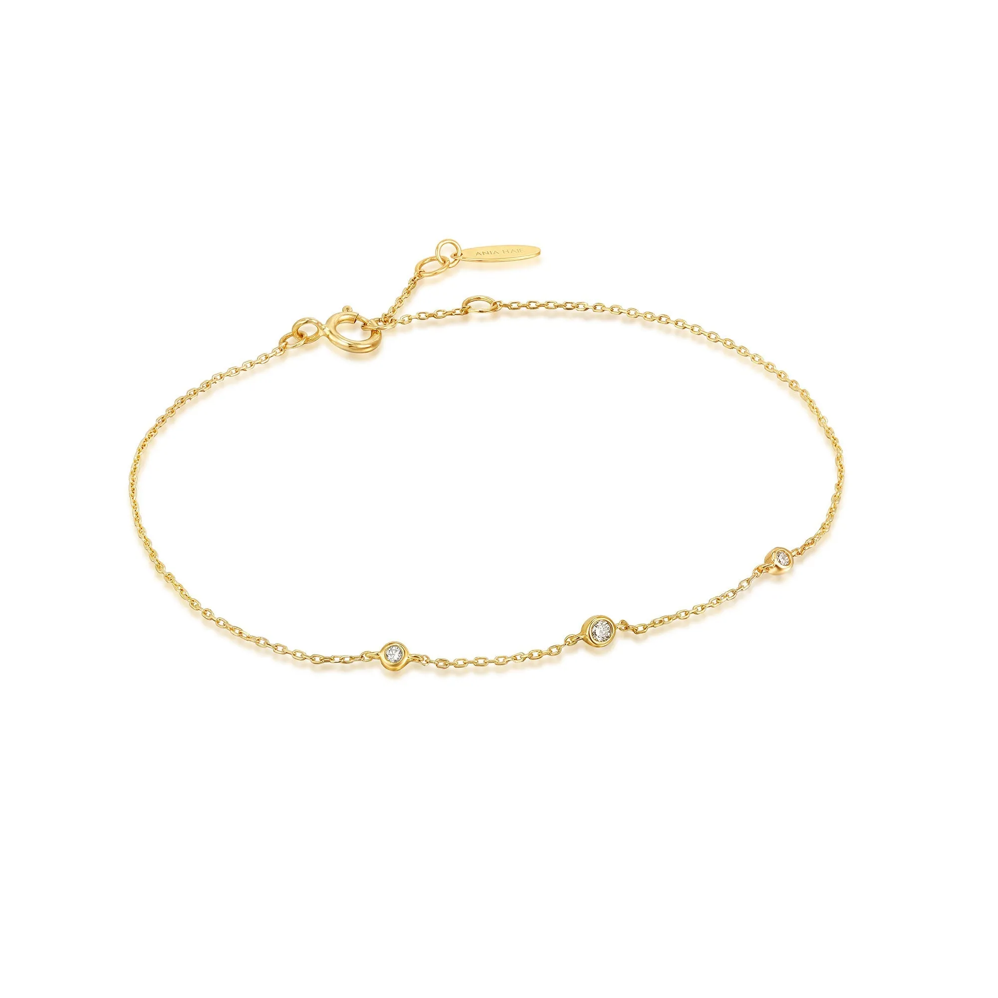 14kt Gold Triple Natural Diamond Bracelet