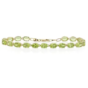 18.51-Carat Oval Peridot 14K Gold Bracelet