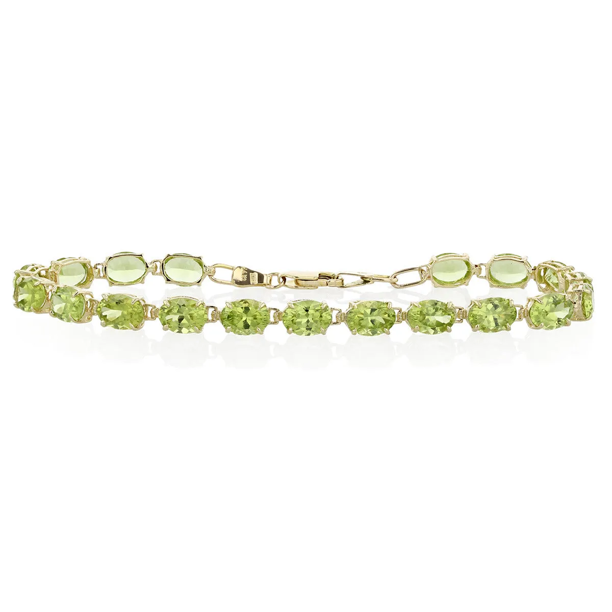 18.51-Carat Oval Peridot 14K Gold Bracelet