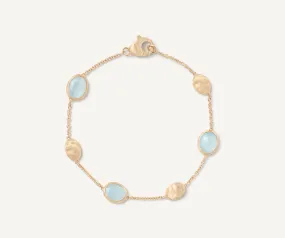 18K Yellow Gold Aquamarine & Gold Bracelet