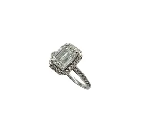 2.43 Carat Total Weight Lab Grown Emerald Cut Engagement Ring