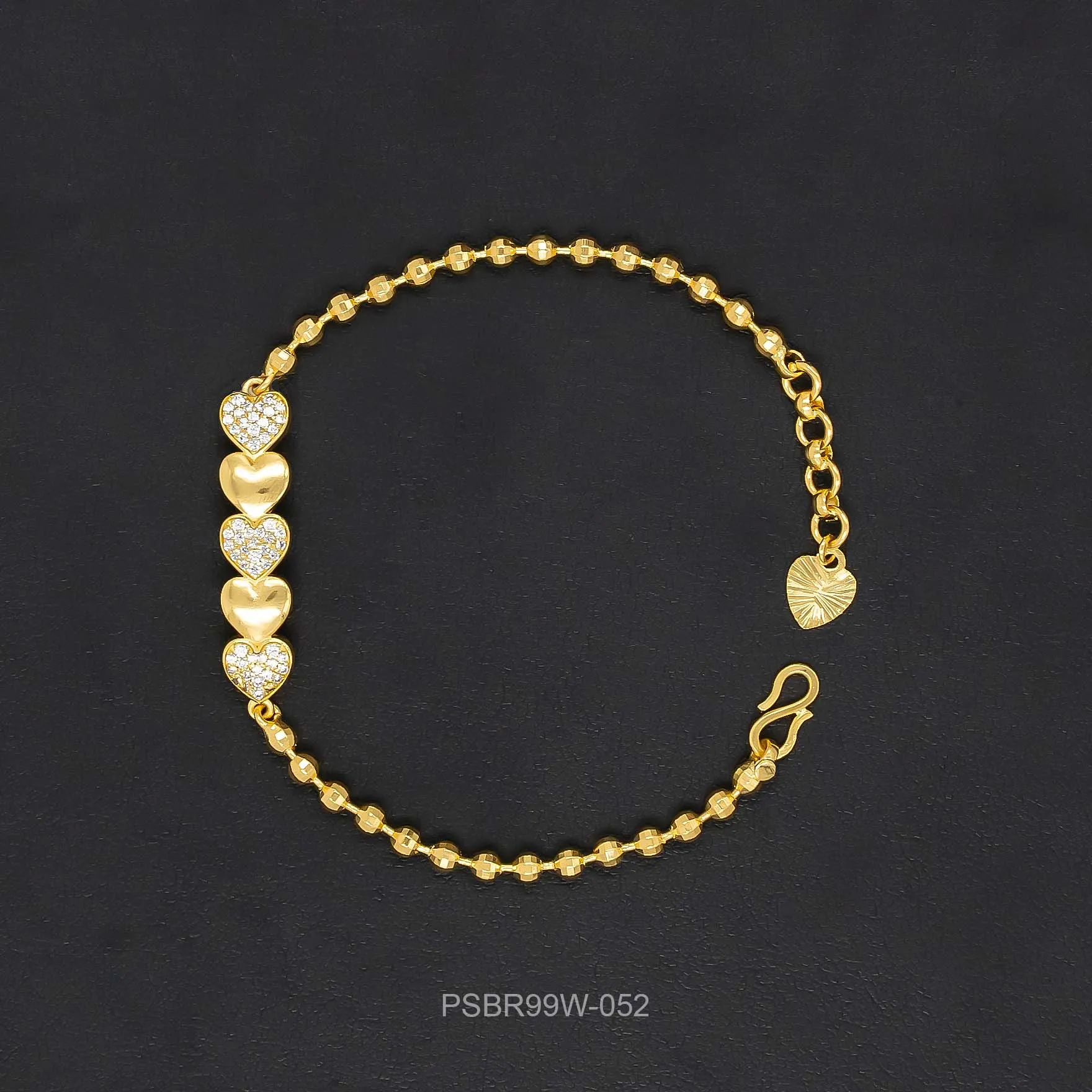 24ct Heavy Gold Plated Stone Bracelet Bangle PSBR99W-052