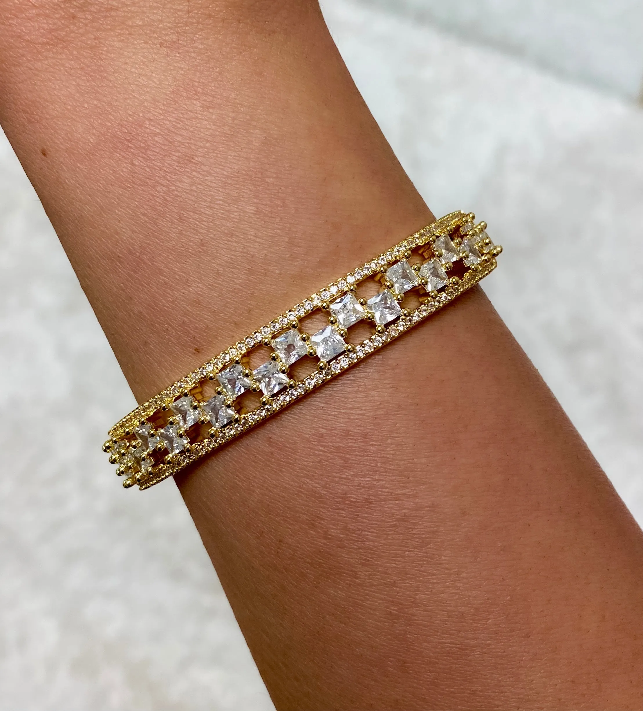 24k Diamond Bangle