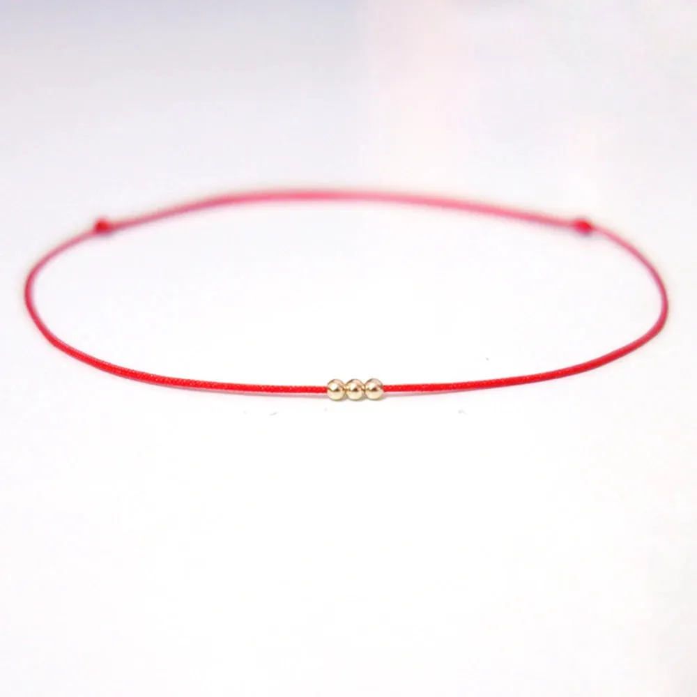 3 Beads Red String Bracelet Three Wish Bracelet Amulet Kabbalah Protection Bracelet Birthday Gift Lucky Charm Couple Bracelet