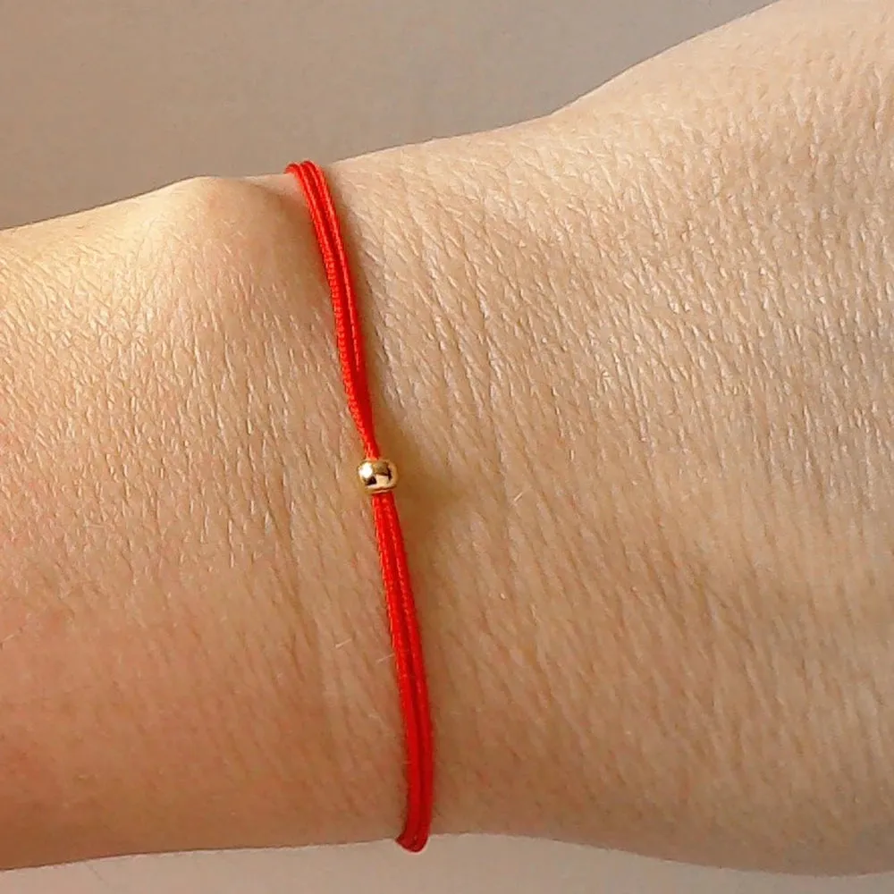 3 Beads Red String Bracelet Three Wish Bracelet Amulet Kabbalah Protection Bracelet Birthday Gift Lucky Charm Couple Bracelet