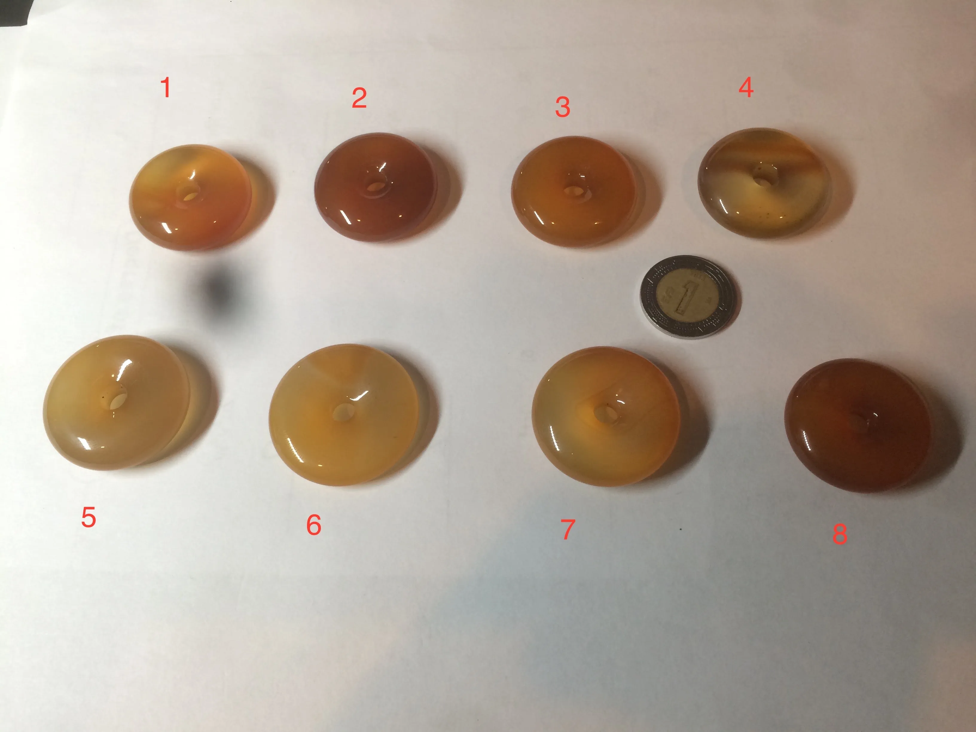 30.5mm 100% natural icy clear red/yellow agate safety guardian donut add  on item SY25