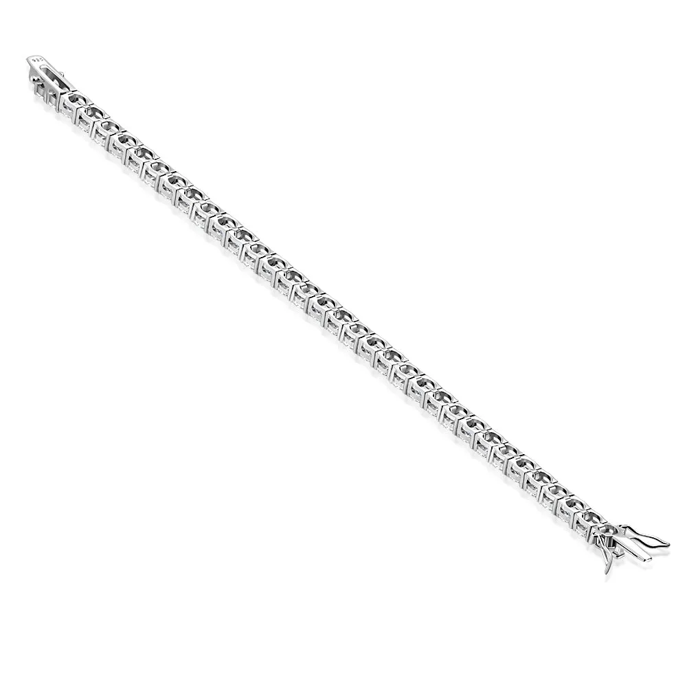 3.2mm Wide 18cm Long  | White CZ Sterling Silver Tennis Bracelet