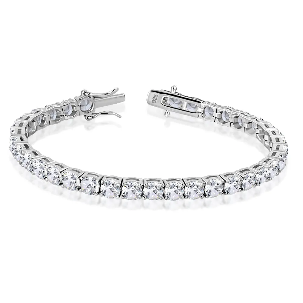 3.2mm Wide 18cm Long  | White CZ Sterling Silver Tennis Bracelet