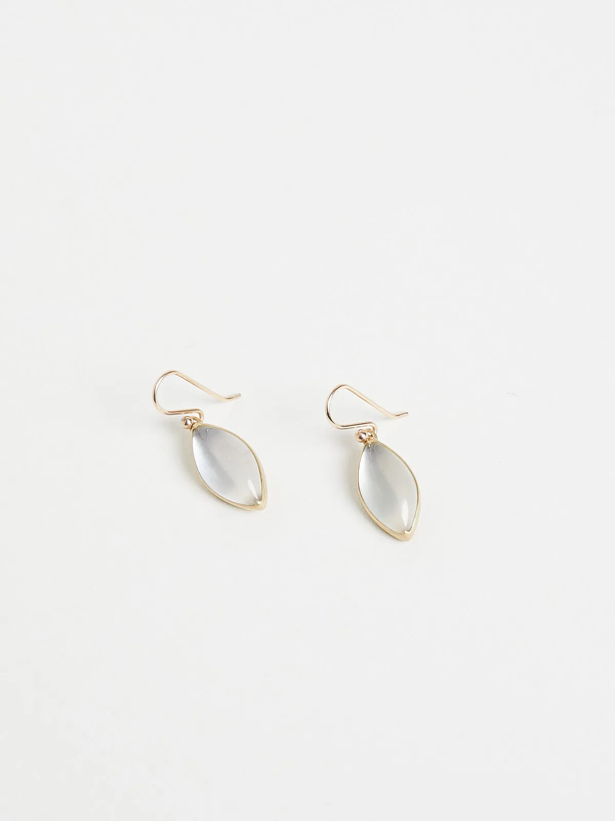 7.25ct Marquis Moonstone Earrings in 18k Yellow Gold