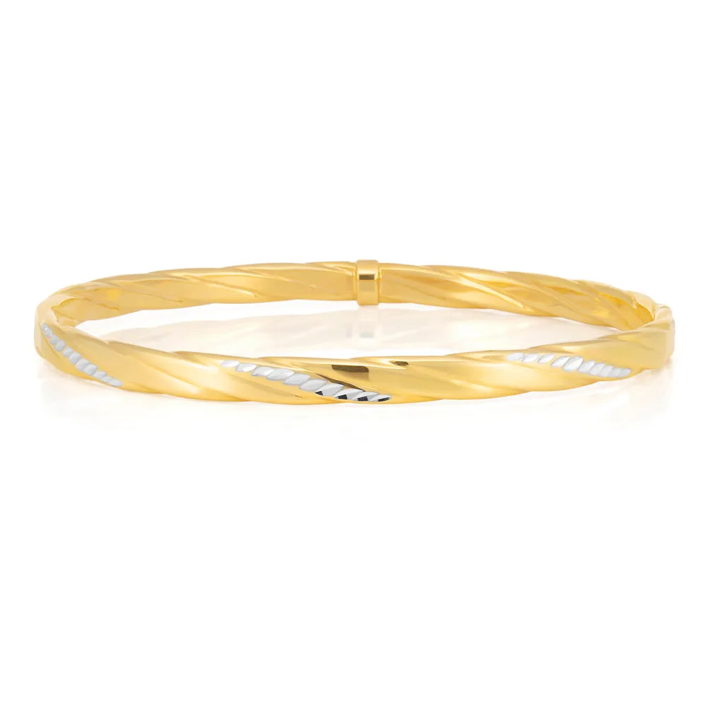 9ct Gold Filled Diamond Cut Bangle