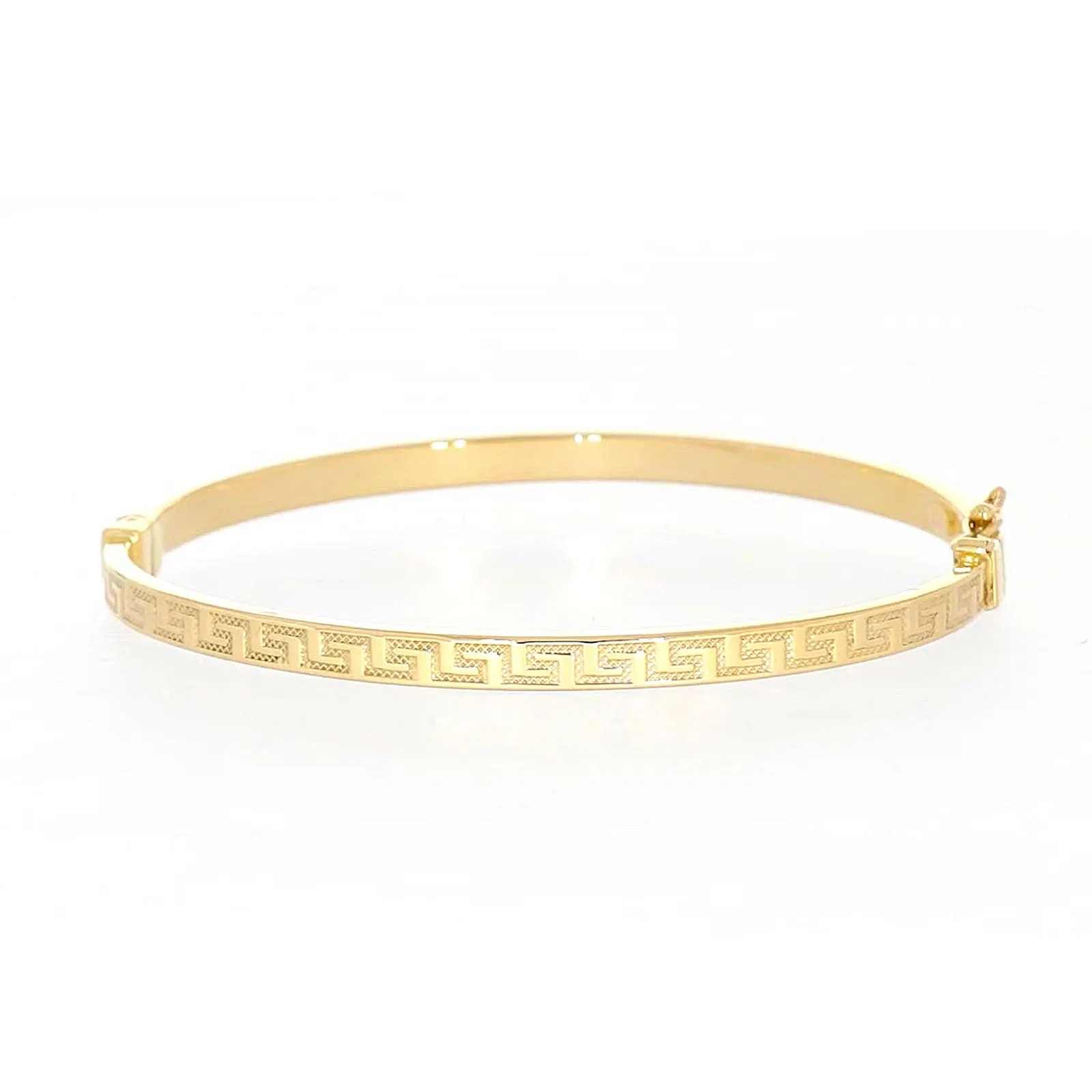 9ct Yellow Gold Greek Key Hinged Bangle