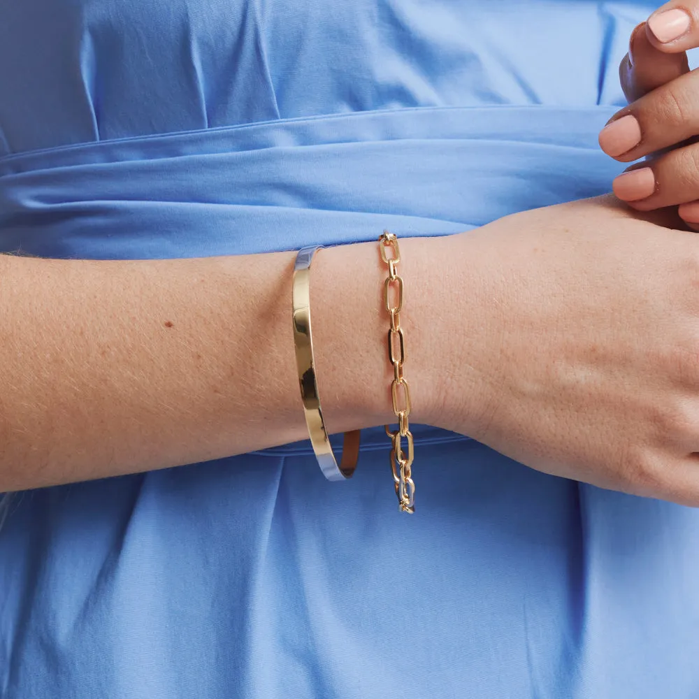 9ct Yellow Gold Oval Bangle