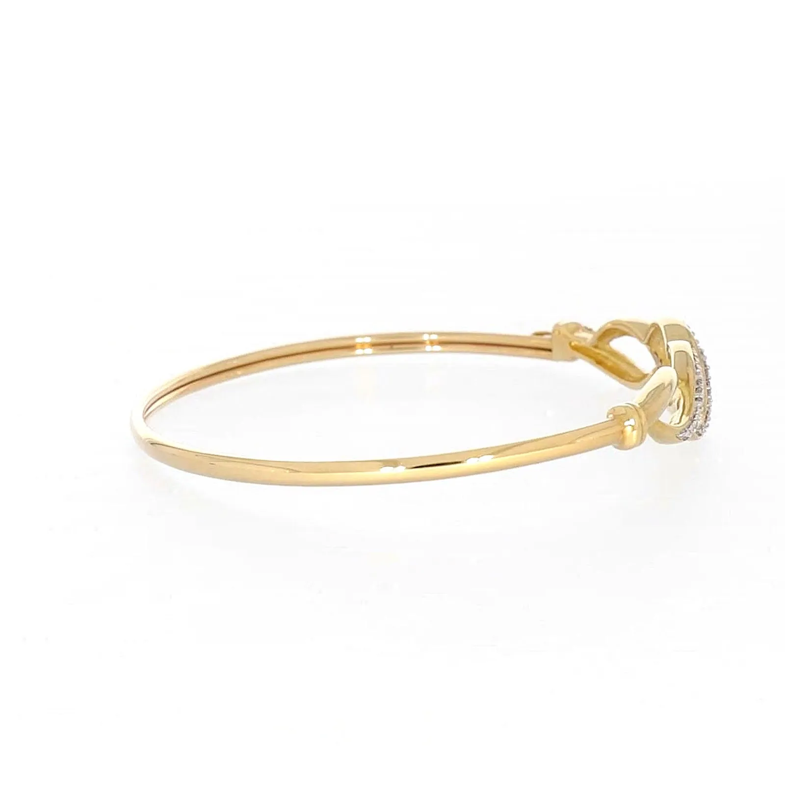 9ct Yellow Gold Round Brilliant Cut Diamonds Bangle