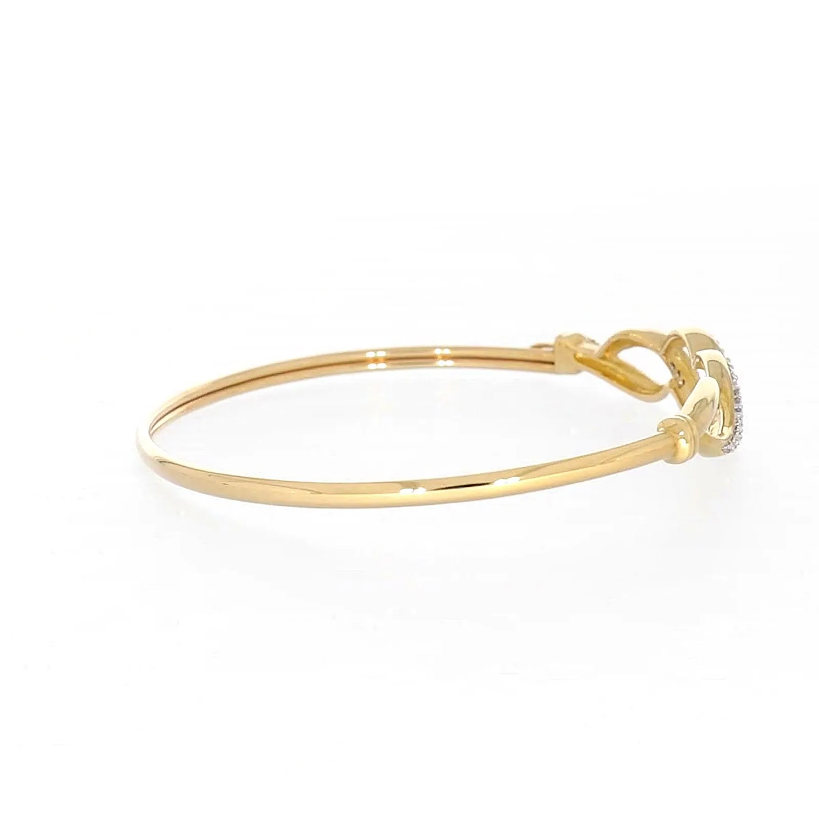 9ct Yellow Gold Round Brilliant Cut Diamonds Bangle