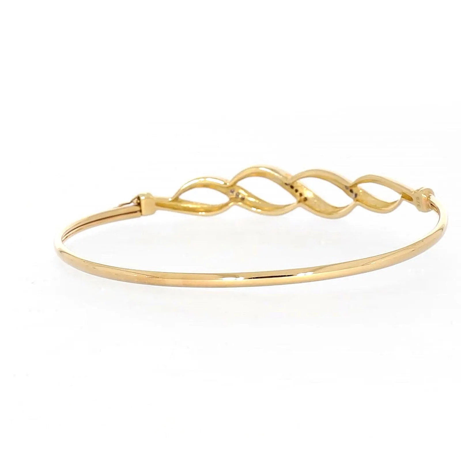 9ct Yellow Gold Round Brilliant Cut Diamonds Bangle