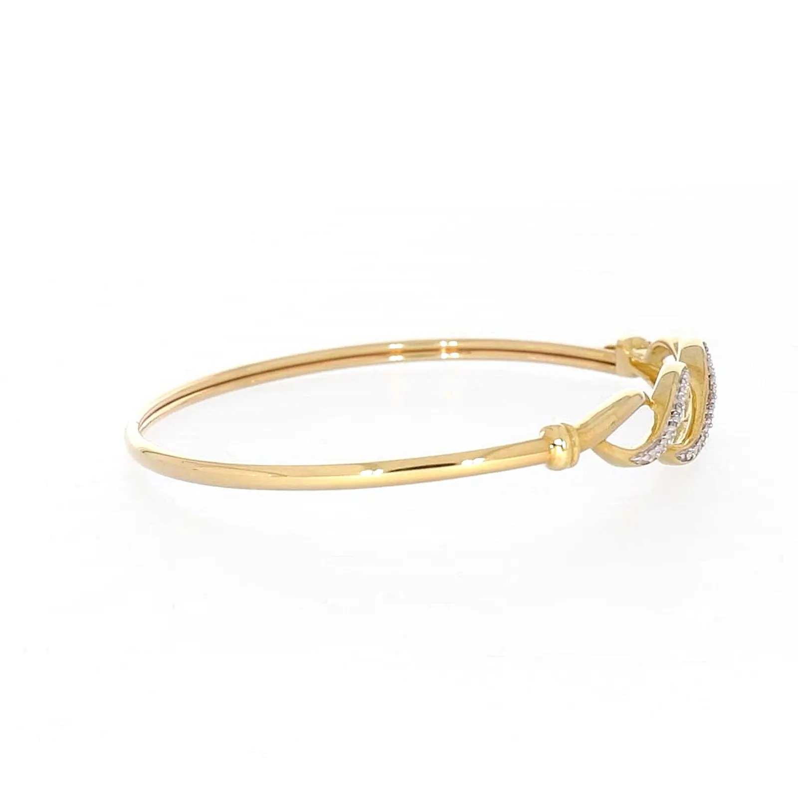 9ct Yellow Gold Round Brilliant Cut Diamonds Bangle