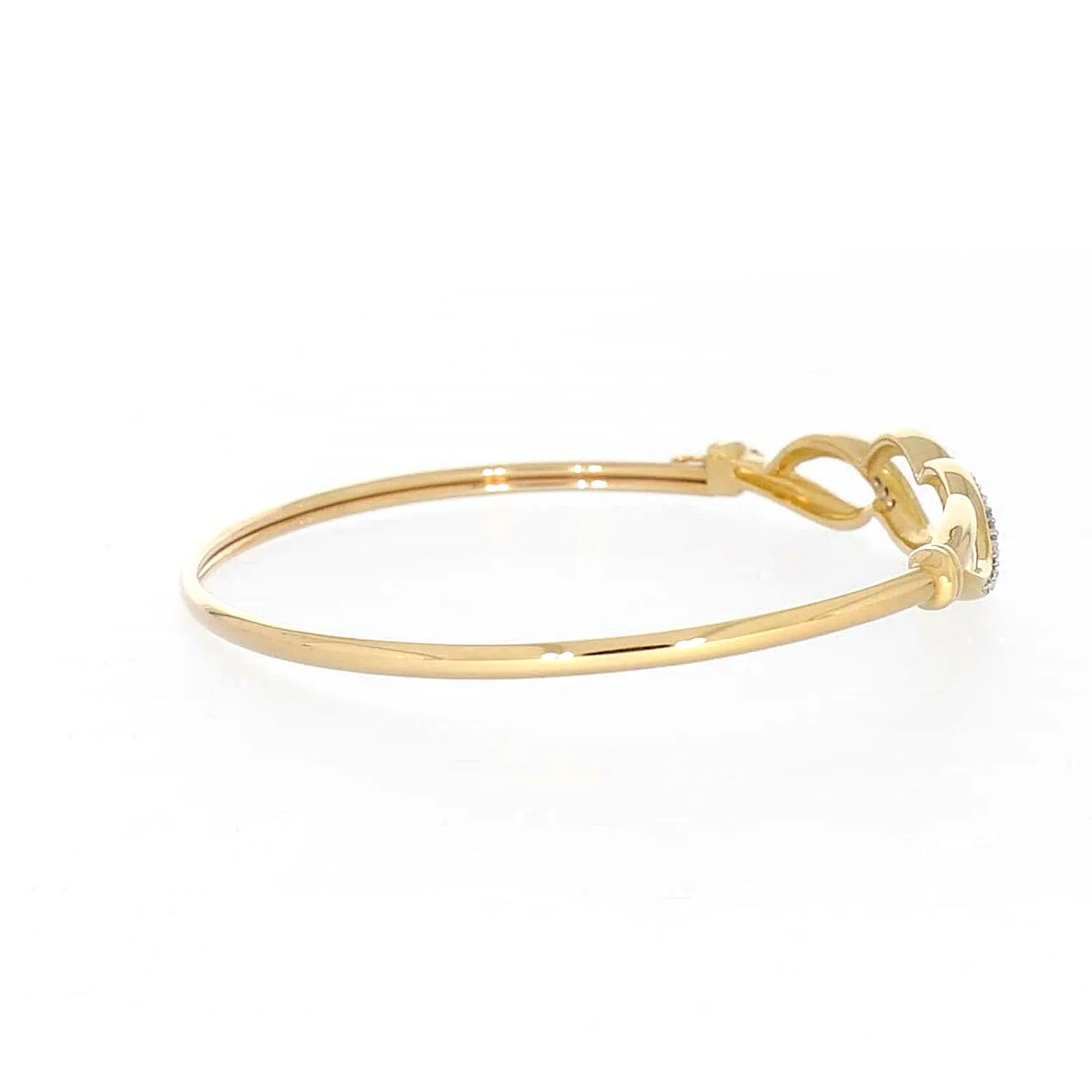 9ct Yellow Gold Round Brilliant Cut Diamonds Bangle