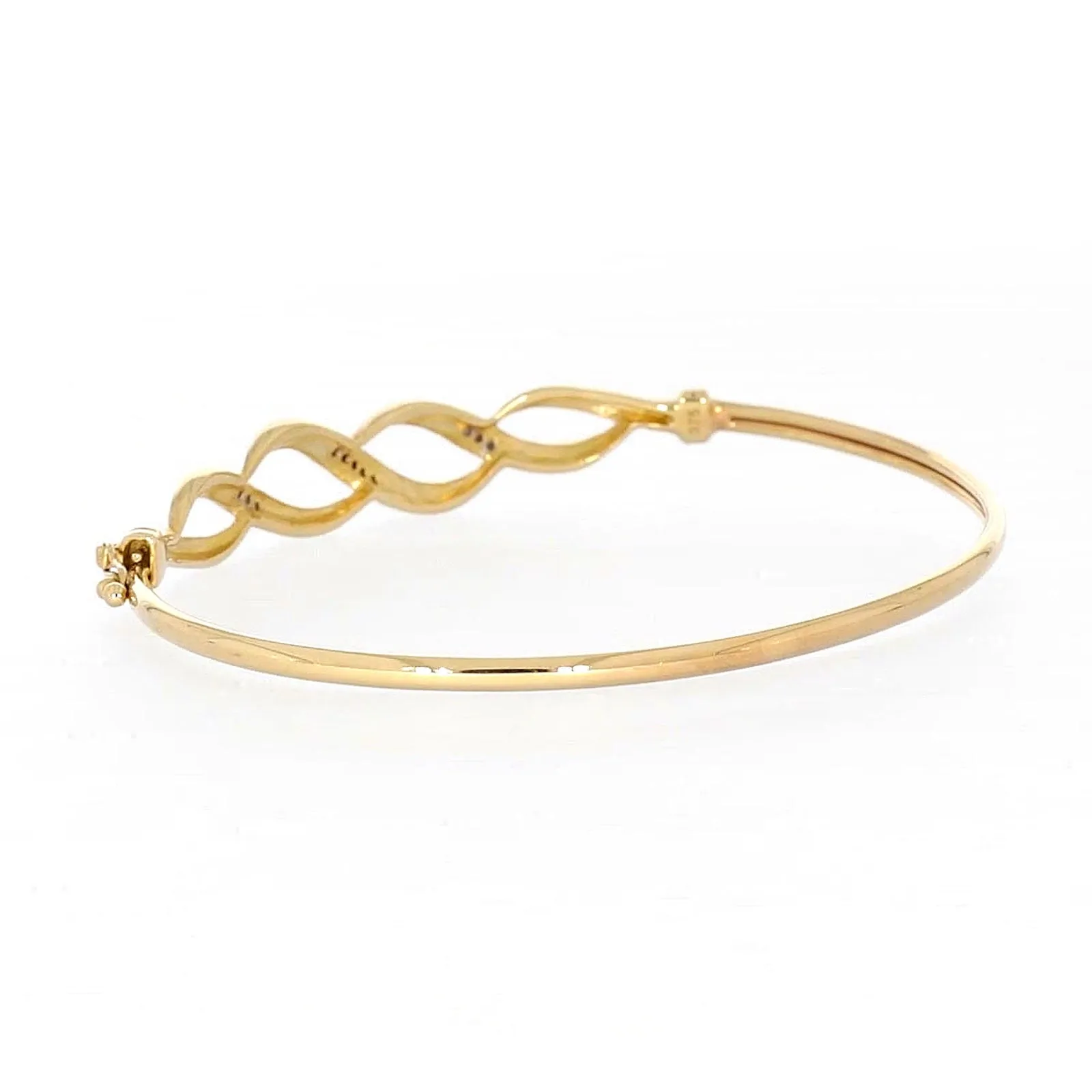 9ct Yellow Gold Round Brilliant Cut Diamonds Bangle