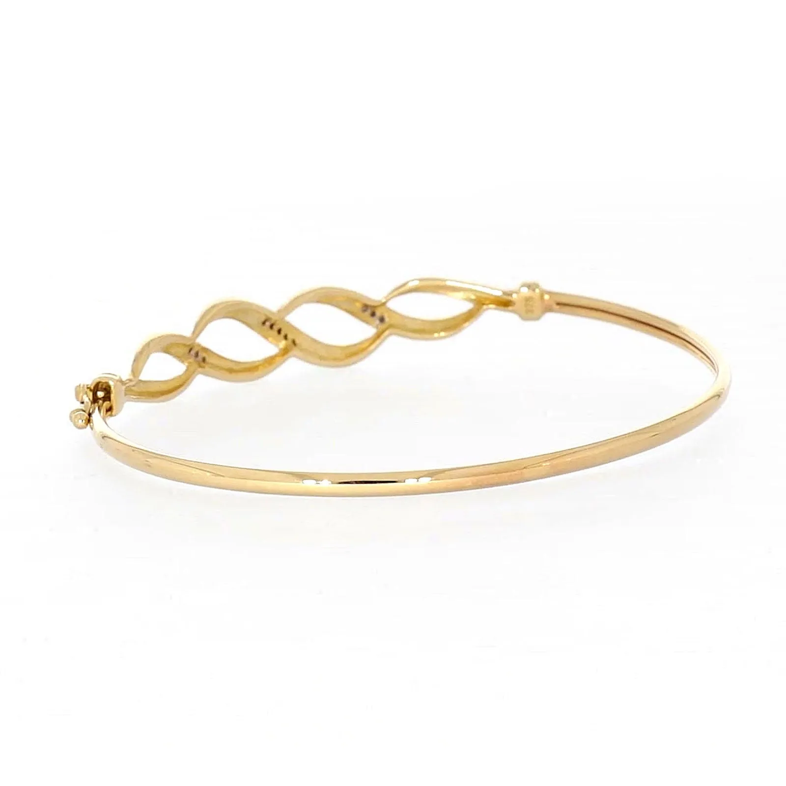 9ct Yellow Gold Round Brilliant Cut Diamonds Bangle