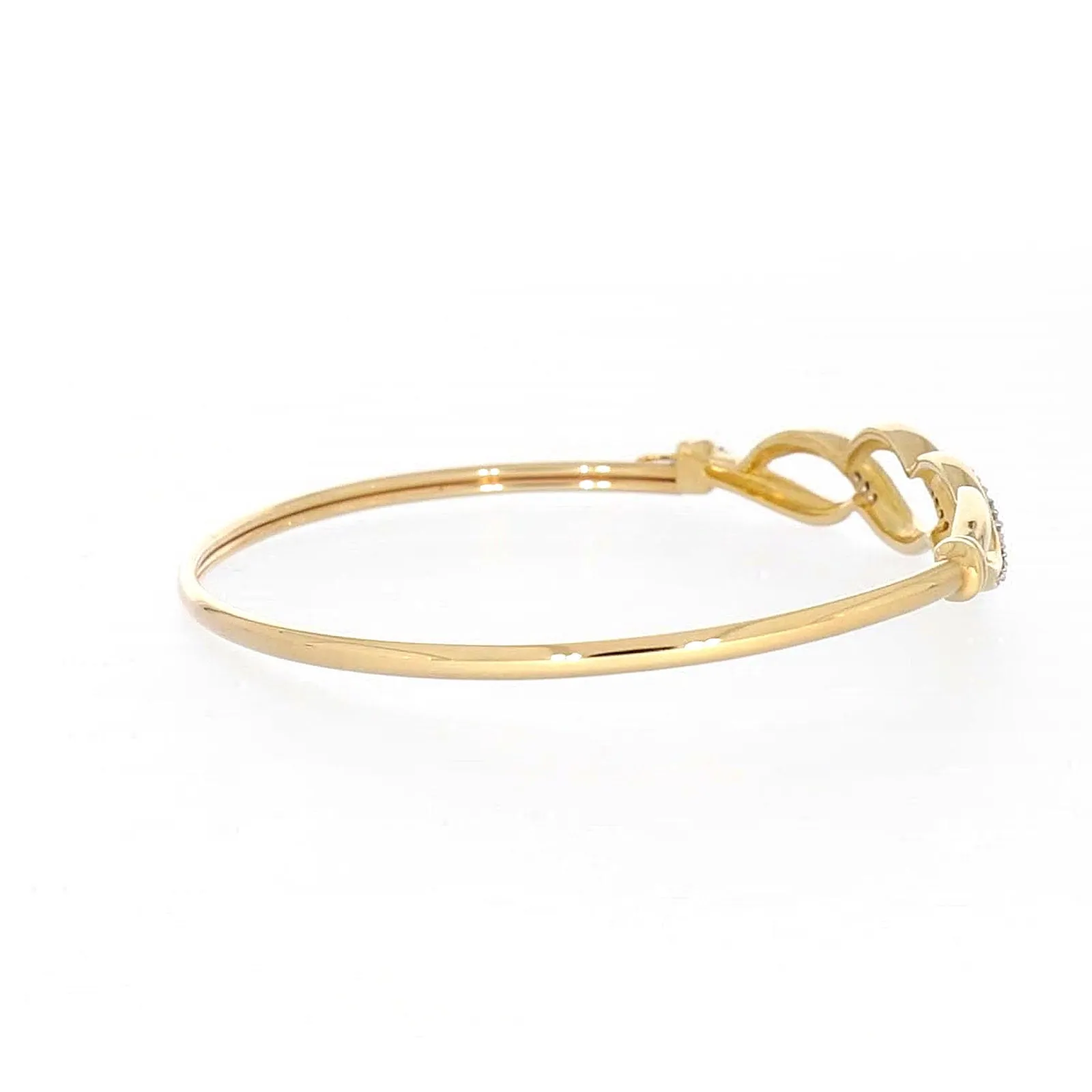 9ct Yellow Gold Round Brilliant Cut Diamonds Bangle