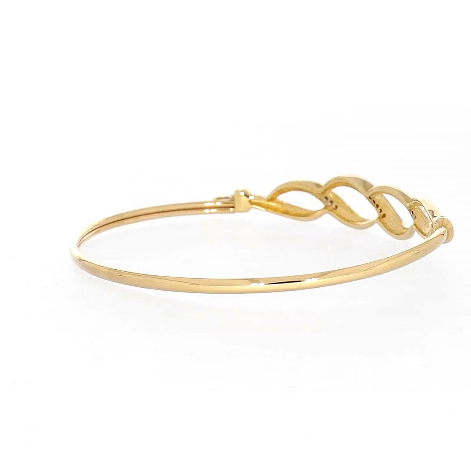 9ct Yellow Gold Round Brilliant Cut Diamonds Bangle