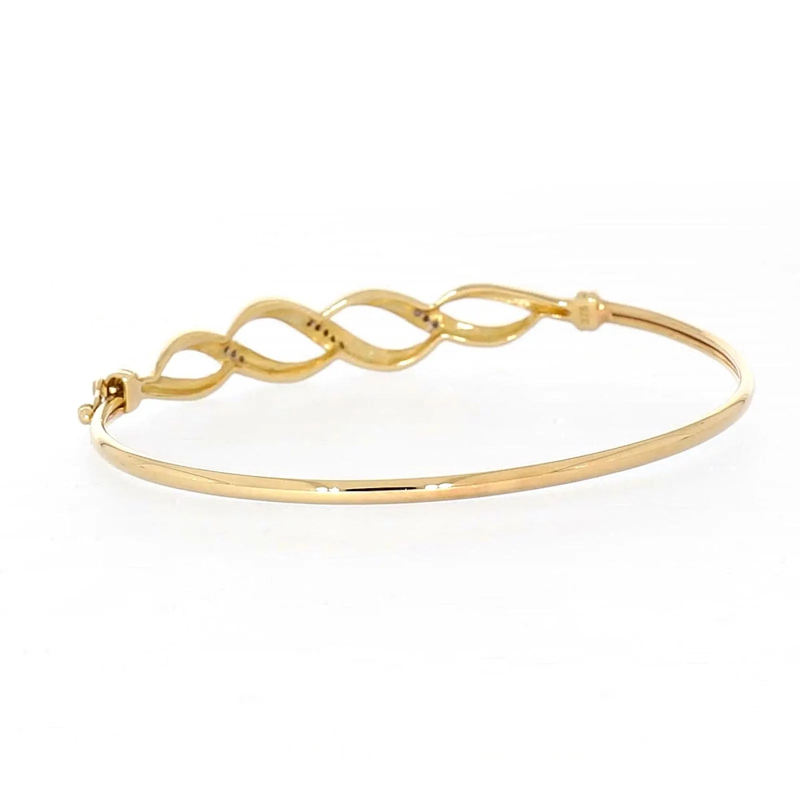 9ct Yellow Gold Round Brilliant Cut Diamonds Bangle