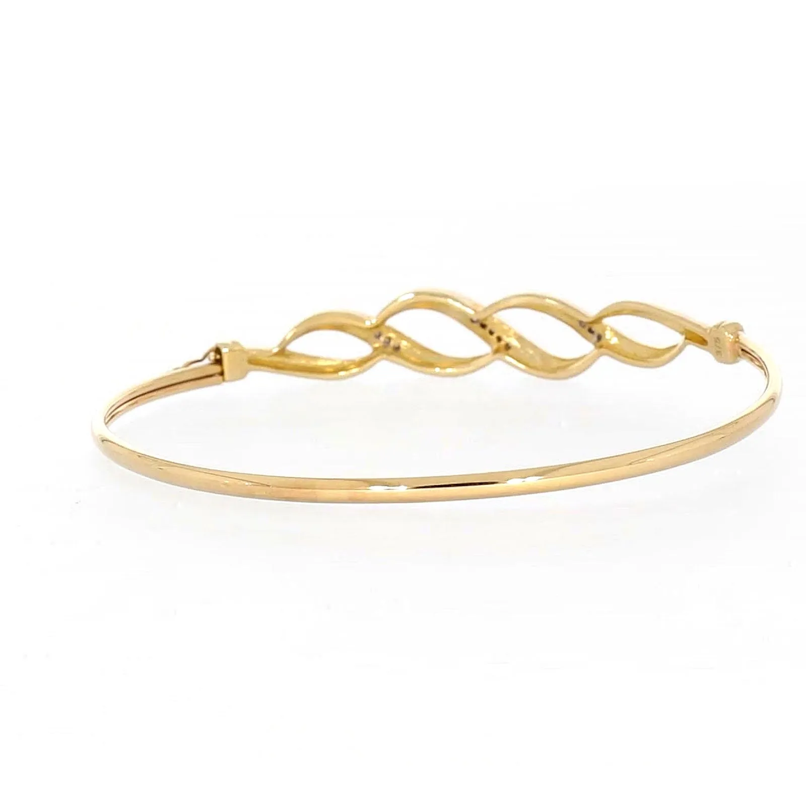 9ct Yellow Gold Round Brilliant Cut Diamonds Bangle