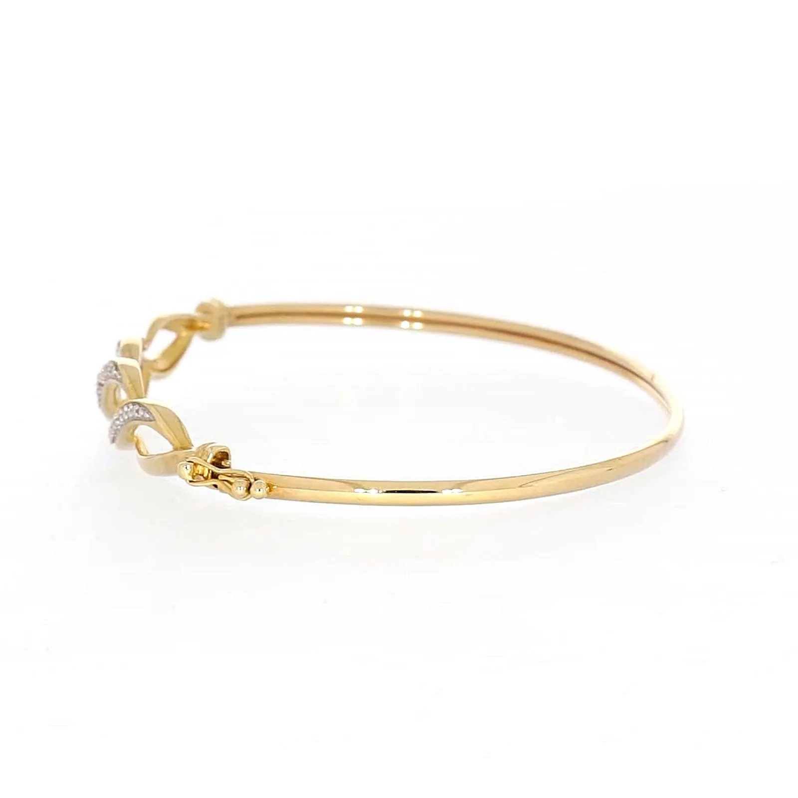 9ct Yellow Gold Round Brilliant Cut Diamonds Bangle